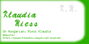 klaudia miess business card